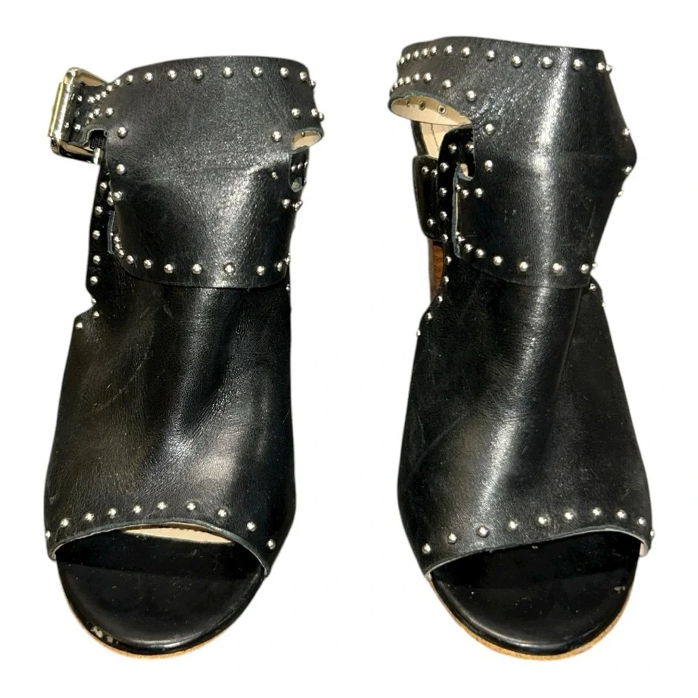 GUESS Gwerika Black Peep-Toe High heels Sandals – Women’s Size 6 M Leather Upper